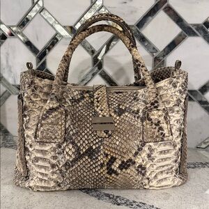 Python Leather VintageHandbag Made In Italy